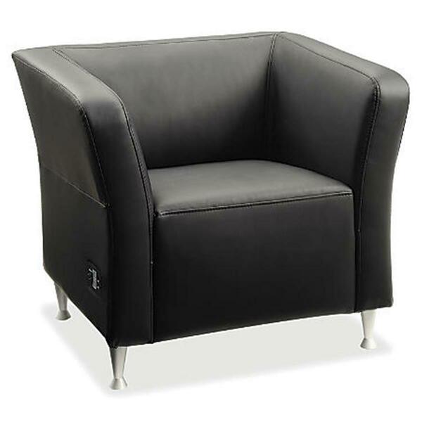 Diamond Naturals Square Leather Modular Lounge Chair With Arms - Black LLR86916